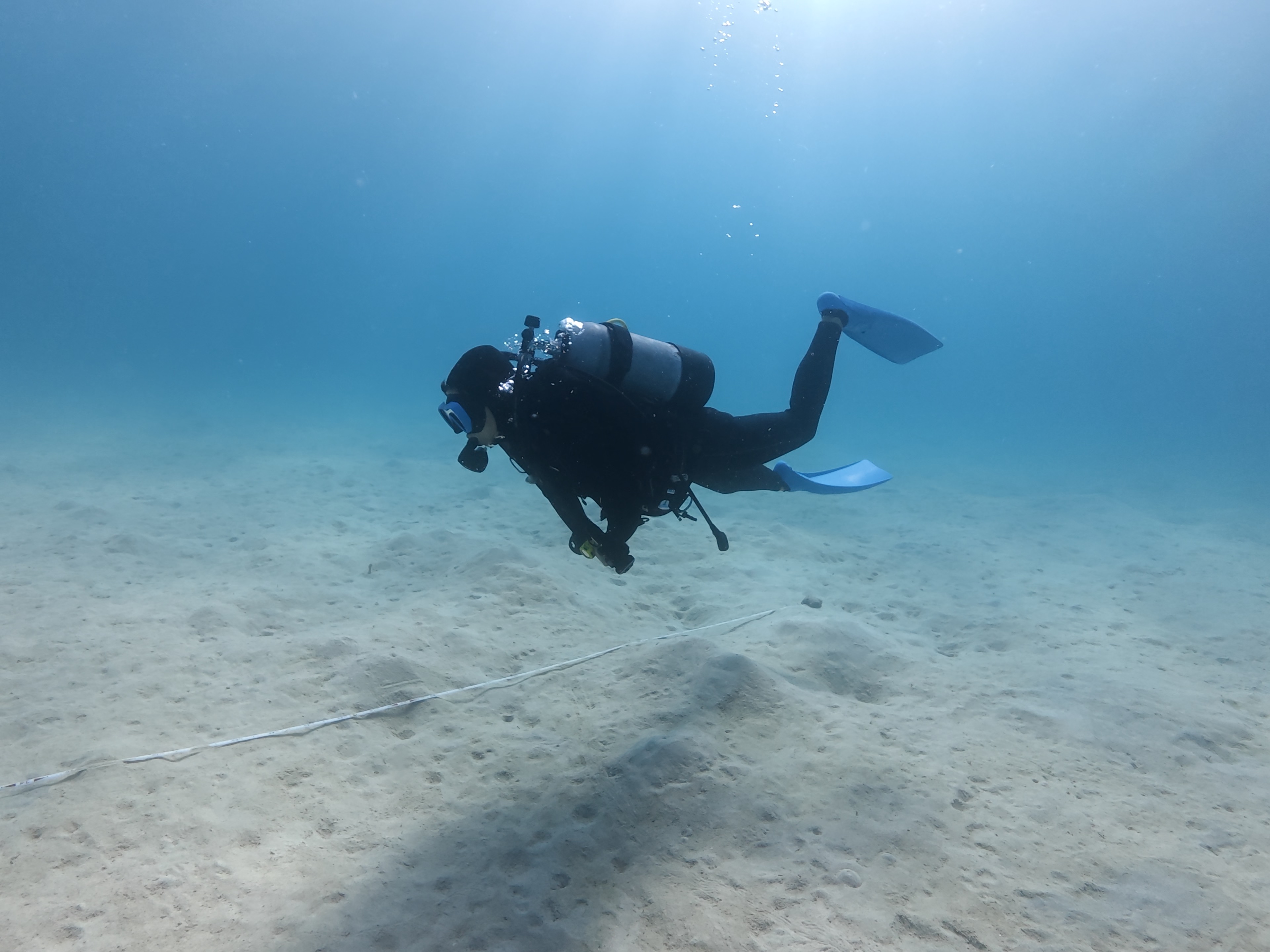 沖縄本島北部・ゴリラチョップ（崎本部）でDM候補生が2日目キックサイクルの計測をしている様子